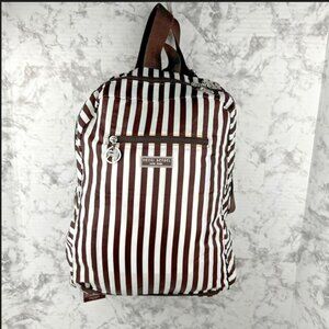 Henri Bendel New York Zip Around Foldable Backpack—Brown & White